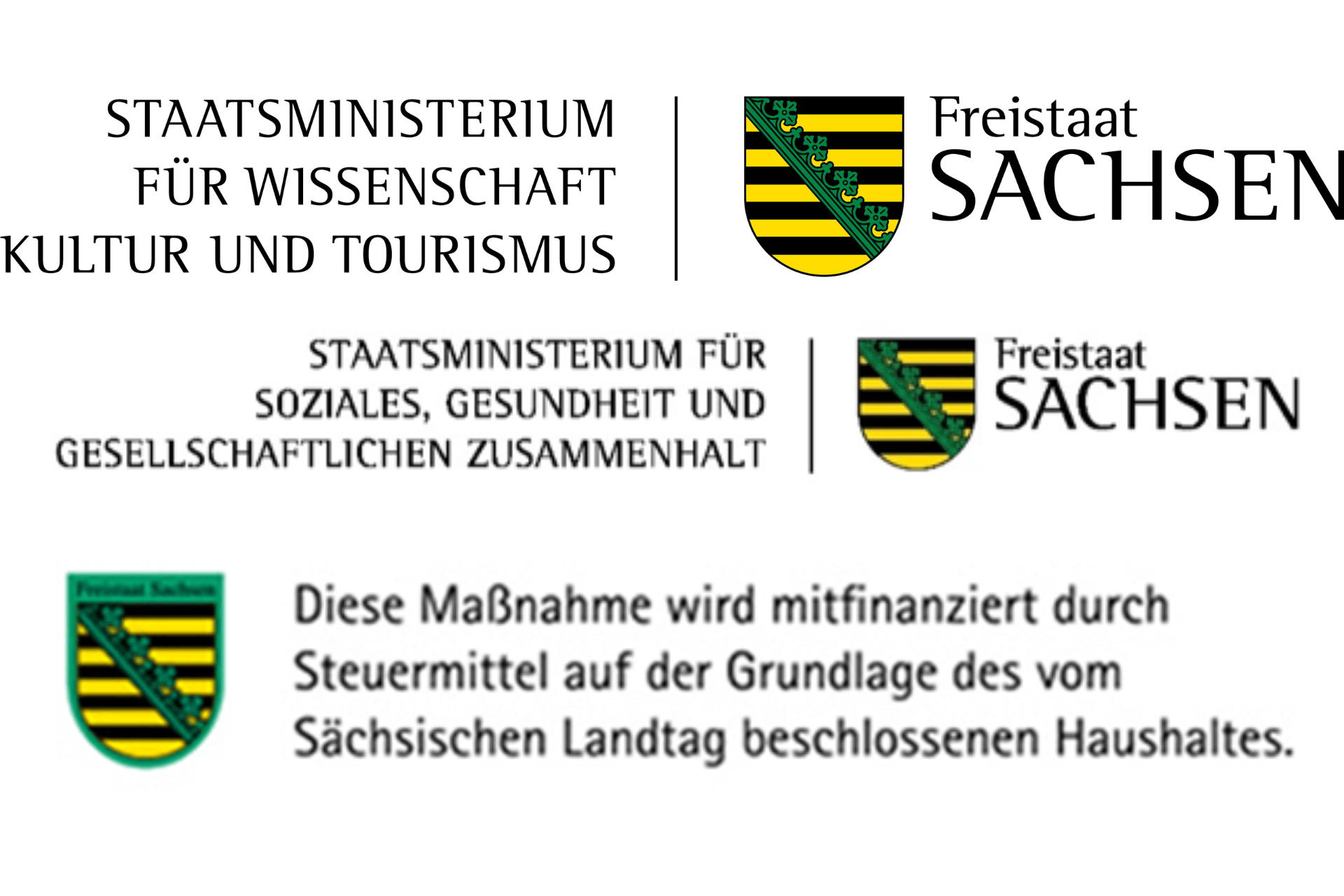 Förderhinweis des SMWK und des Sächsischen Staatsministeriums für Soziales (SMS) Freistaat Sachsen.